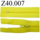 fermeture éclair longueur 40 cm couleur jaune séparable zip nylon largeur 2.5 cm