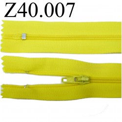 fermeture éclair longueur 40 cm couleur jaune séparable zip nylon largeur 2.5 cm