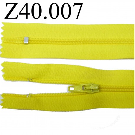 fermeture éclair longueur 40 cm couleur jaune séparable zip nylon largeur 2.5 cm