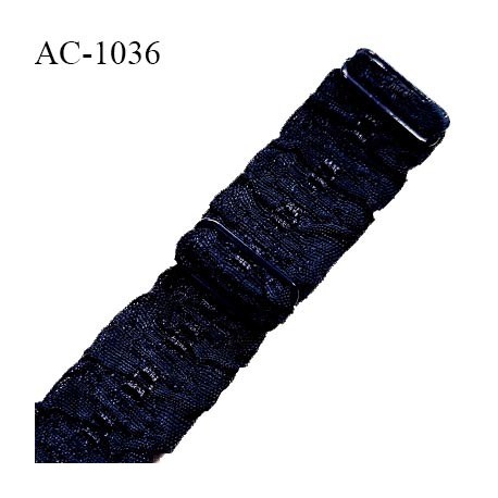 Bretelle lingerie SG 20 mm très haut de gamme couleur bleu marine avec 2 barrettes largeur 20 mm longueur 32 cm prix à l'unité