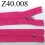 fermeture éclair longueur 40 cm couleur rose fushia séparable zip nylon largeur 2.5 cm