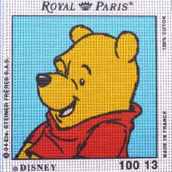 Canevas à broder ENFANT 15 x 15 cm DISNEY marque ROYAL PARIS thème WINNIE L'OURSON fabrication française