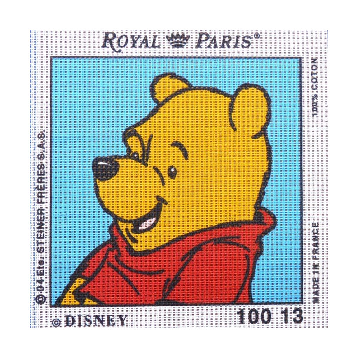 Canevas à broder ENFANT 15 x 15 cm marque ROYAL PARIS thème WINNIE L'OURSON fabrication française
