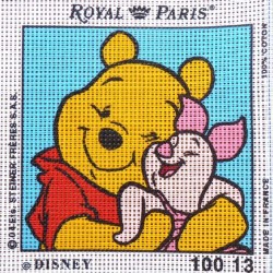 Canevas à broder ENFANT 15 x 15 cm DISNEY marque ROYAL PARIS thème WINNIE L'OURSON PORCINET fabrication française