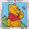 Canevas à broder ENFANT 15 x 15 cm marque ROYAL PARIS thème WINNIE L'OURSON ET LE PAPILLON fabrication française