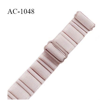 Bretelle lingerie SG 24 mm très haut de gamme couleur brume rosée avec 2 barrettes largeur 24 mm longueur 30 cm prix à l'unité