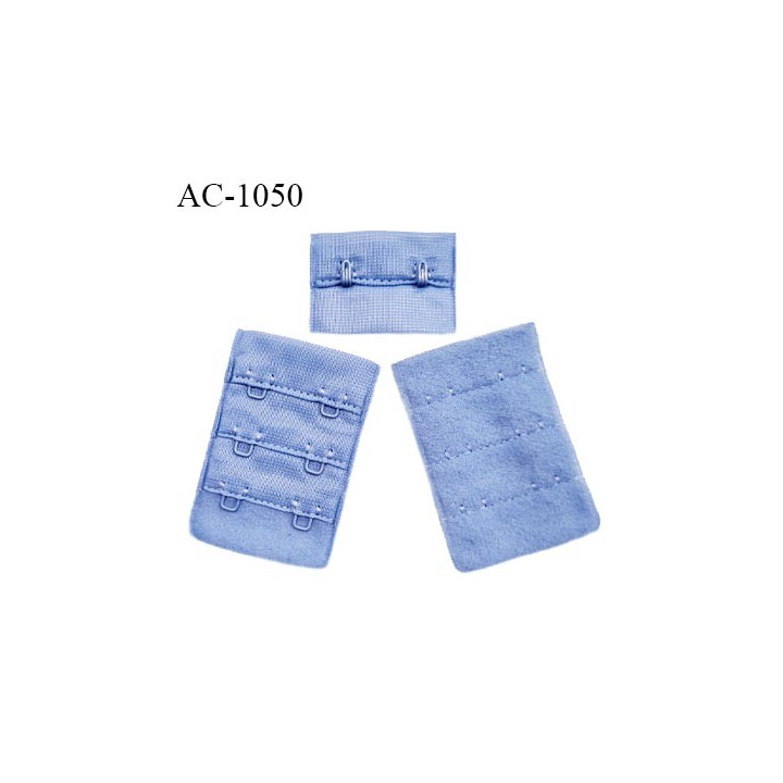 Agrafe 38 mm attache SG haut de gamme couleur bleu aigue marine 3 rangées 2 crochets fabriqué en France prix à l'unité