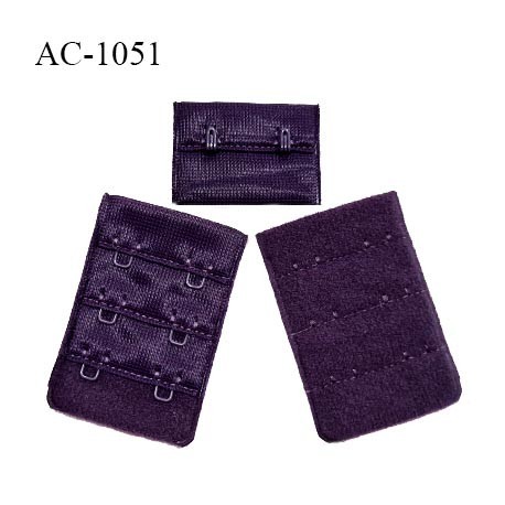 Agrafe 38 mm attache SG haut de gamme couleur violet chianti 3 rangées 2 crochets fabriqué en France prix à l'unité
