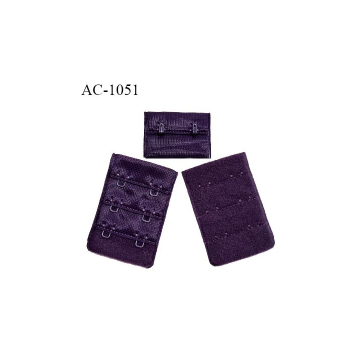Agrafe 38 mm attache SG haut de gamme couleur violet chianti 3 rangées 2 crochets fabriqué en France prix à l'unité