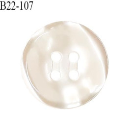 Bouton 22 mm en pvc couleur naturel nacré 4 trous diamètre 22 mm épaisseur 4 mm prix à la pièce