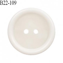 Bouton 22 mm en pvc couleur écru 4 trous diamètre 22 mm épaisseur 3.5 mm prix à la pièce
