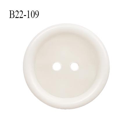 Bouton 22 mm en pvc couleur écru 4 trous diamètre 22 mm épaisseur 3.5 mm prix à la pièce