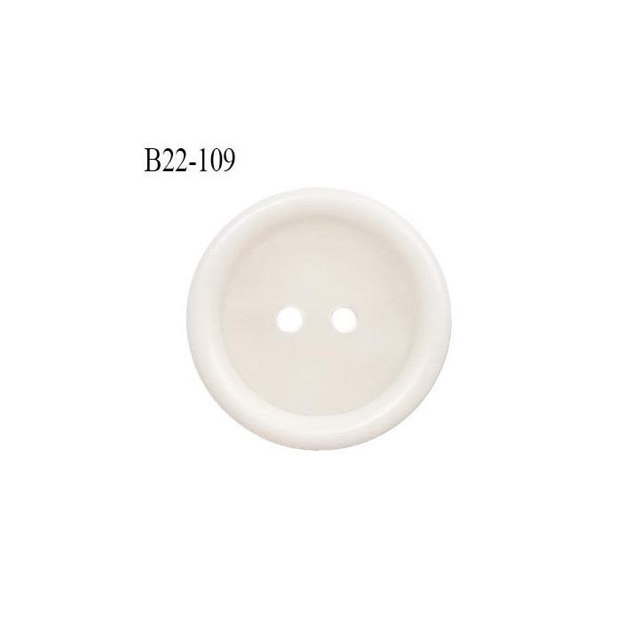 Bouton 22 mm en pvc couleur écru 4 trous diamètre 22 mm épaisseur 3.5 mm prix à la pièce