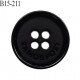 Bouton 15 mm en pvc couleur noir inscription Ramosport diamètre 15 mm épaisseur 3 mm prix à l'unité
