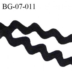Galon croquet 7 mm serpentine couleur noir largeur 07 mm prix au mètre