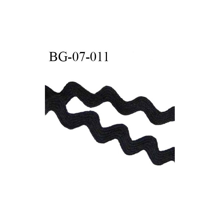 Galon croquet 7 mm serpentine couleur noir largeur 07 mm prix au mètre