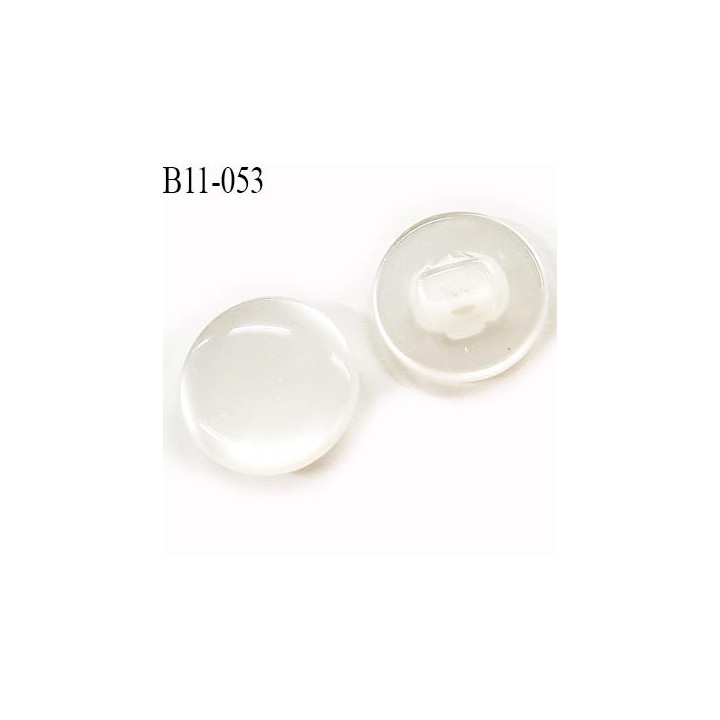 Bouton 11 mm couleur cristal brillant nacre ivoire accroche au dos avec un anneau diamètre 11 mm prix à la pièce