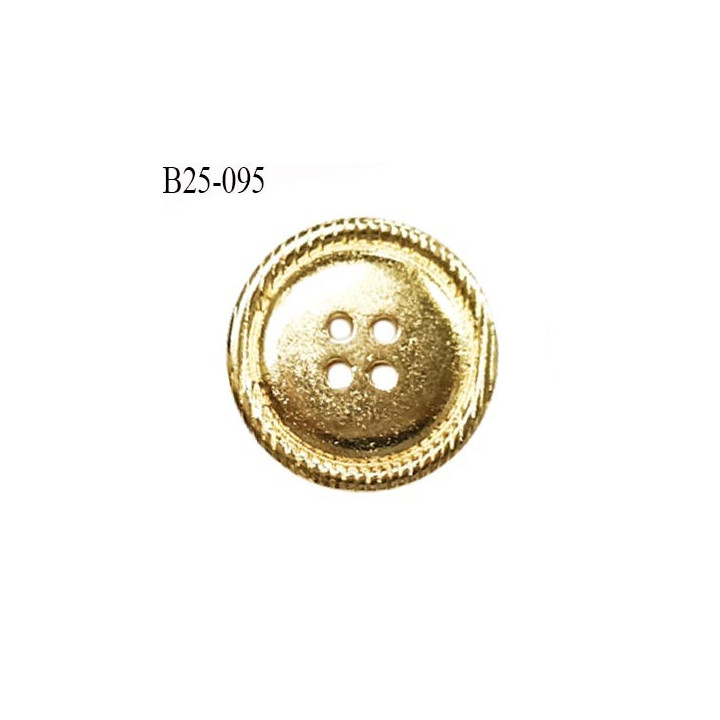Bouton 25 mm en métal couleur or 4 trous diamètre 25 mm épaisseur 4 mm prix à l'unité