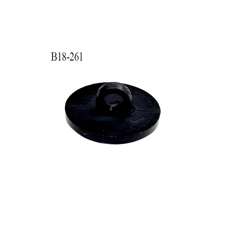 Bouton 18 mm en pvc couleur noir avec motif en relief brillant diamètre 18 mm accroche avec un anneau prix à l'unité