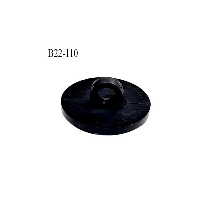 Bouton 22 mm en pvc couleur noir avec motif en relief brillant diamètre 22 mm accroche avec un anneau prix à l'unité