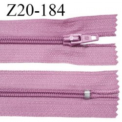 Fermeture zip 20 cm non séparable couleur lilas zip glissière nylon largeur 5 mm prix à l'unité