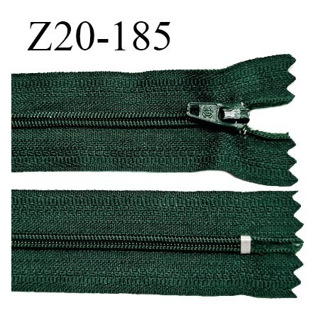 Fermeture zip 20 cm non séparable couleur vert sapin zip glissière nylon invisible largeur 5 mm longueur 20 cm prix à l'unité