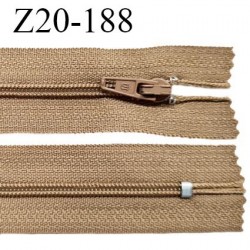 Fermeture zip 20 cm non séparable couleur beige zip glissière nylon invisible largeur 5 mm longueur 20 cm prix à l'unité