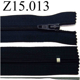 fermeture éclair longueur 15 cm couleur bleu  non séparable zip nylon largeur 2.5 cm