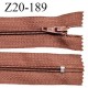 Fermeture zip 20 cm non séparable couleur terracotta zip glissière nylon invisible largeur 5 mm longueur 20 cm prix à l'unité