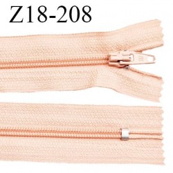 Fermeture zip 18 cm non séparable couleur saumon clair zip glissière nylon invisible largeur 5 mm longueur 18 cm prix à l'unité