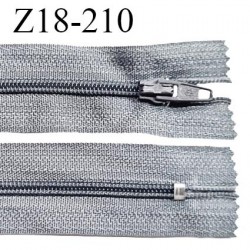 Fermeture zip 18 cm non séparable couleur gris souris zip glissière nylon largeur 5 mm longueur 18 cm prix à l'unité
