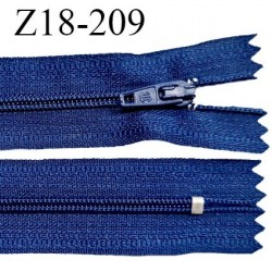Fermeture zip 18 cm non séparable couleur bleu cobalt zip glissière nylon invisible largeur 5 mm longueur 18 cm prix à l'unité