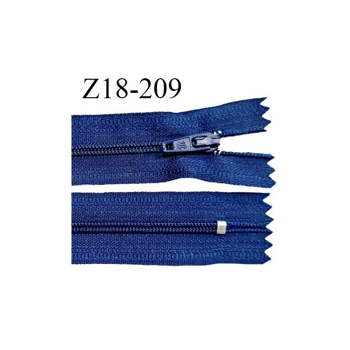 Fermeture zip 18 cm non séparable couleur bleu cobalt zip glissière nylon invisible largeur 5 mm longueur 18 cm prix à l'unité