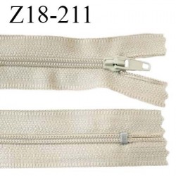 Fermeture zip 18 cm non séparable couleur beige largeur 2.7 cm zip nylon longueur 18 cm prix à l'unité