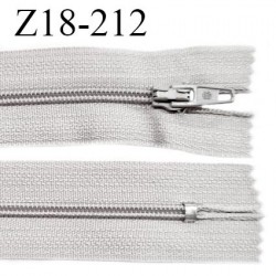 Fermeture zip 18 cm non séparable couleur gris perle largeur 2.7 cm zip nylon longueur 18 cm prix à l'unité