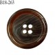 Bouton 22 mm en pvc couleur marron marbré diamètre 22 mm épaisseur 4 mm prix à l'unité