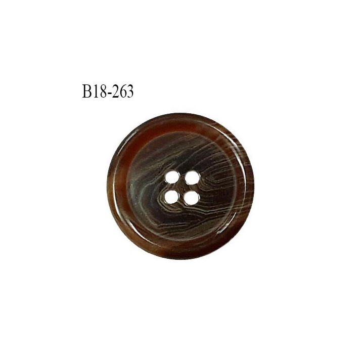 Bouton 22 mm en pvc couleur marron marbré diamètre 22 mm épaisseur 4 mm prix à l'unité