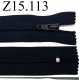 fermeture éclair longueur 15 cm couleur bleu très foncé presque noir non séparable zip nylon largeur 2.5 cm