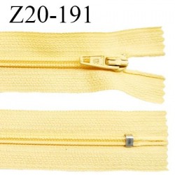 Fermeture zip 20 cm non séparable couleur jaune poussin zip glissière nylon largeur 5 mm longueur 20 cm prix à l'unité