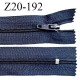 Fermeture zip 20 cm non séparable couleur bleu denim zip glissière nylon invisible largeur 5 mm longueur 20 cm prix à l'unité