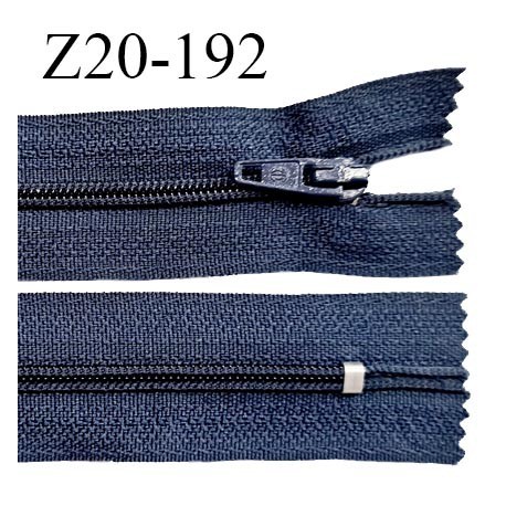 Fermeture zip 20 cm non séparable couleur bleu denim zip glissière nylon invisible largeur 5 mm longueur 20 cm prix à l'unité