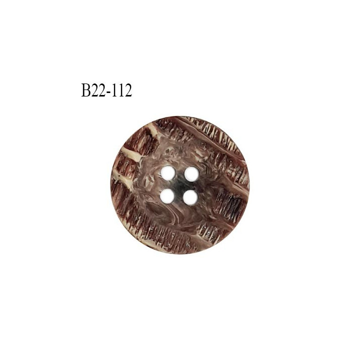 Bouton 22 mm pvc style corne 4 trous diamètre 22 mm épaisseur 4 mm prix à l'unité