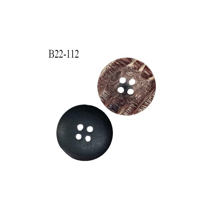 Bouton 22 mm pvc style corne 4 trous diamètre 22 mm épaisseur 4 mm prix à l'unité