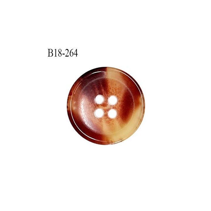 Bouton 18 mm en pvc couleur marron et beige marbré diamètre 18 mm épaisseur 3.5 mm prix à la pièce