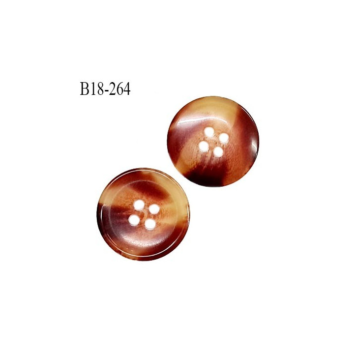 Bouton 18 mm en pvc couleur marron et beige marbré diamètre 18 mm épaisseur 3.5 mm prix à la pièce