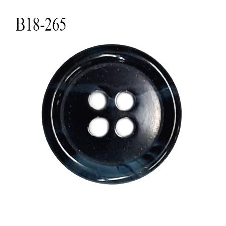 Bouton 18 mm en pvc couleur noir et bleu marbré diamètre 18 mm épaisseur 4 mm prix à la pièce