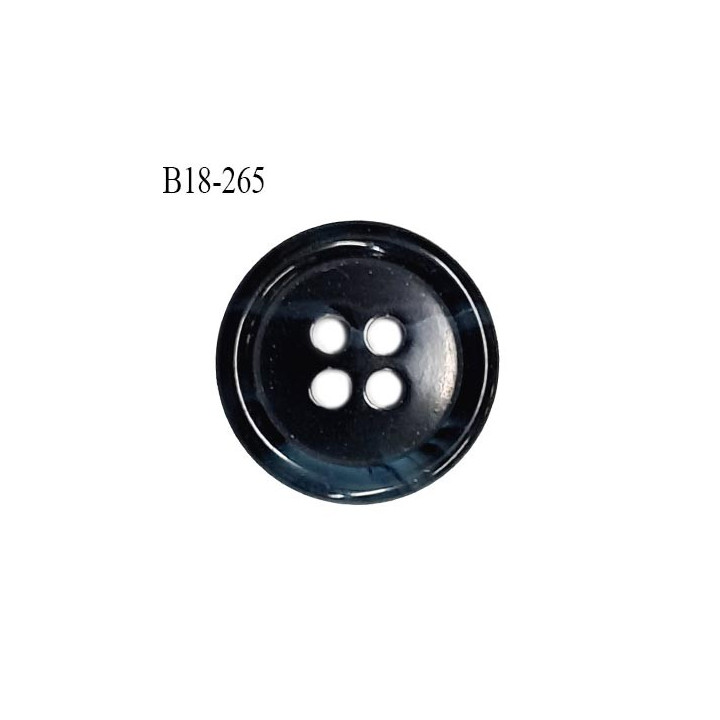 Bouton 18 mm en pvc couleur noir et bleu marbré diamètre 18 mm épaisseur 4 mm prix à la pièce