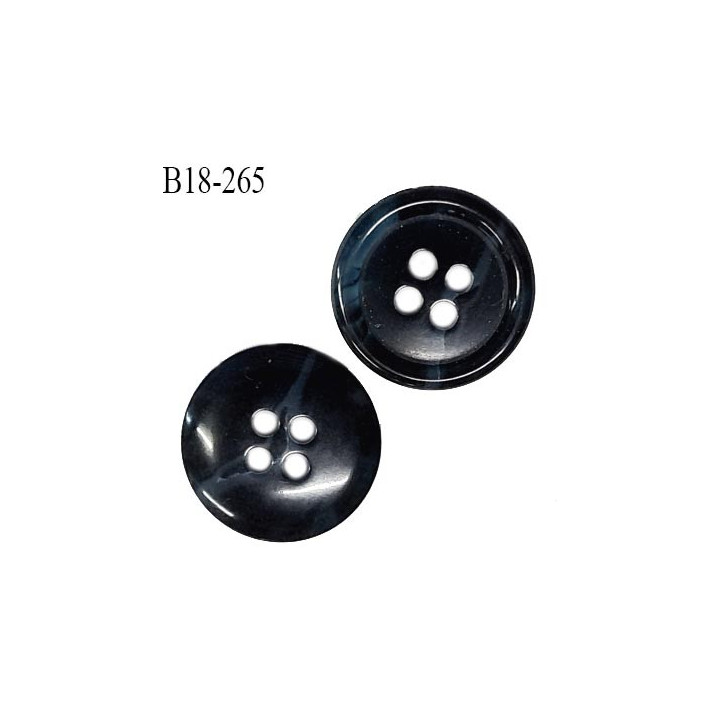 Bouton 18 mm en pvc couleur noir et bleu marbré diamètre 18 mm épaisseur 4 mm prix à la pièce