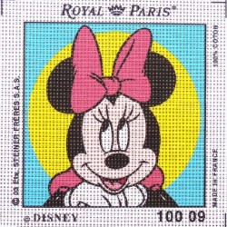 Canevas à broder ENFANT 15 x 15 cm DISNEY marque ROYAL PARIS thème MICKEY MINNIE made in France