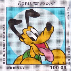 Canevas à broder ENFANT 15 x 15 cm DISNEY marque ROYAL PARIS thème MICKEY PLUTO made in France